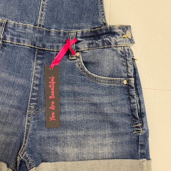 Dollshouse Juniors overalls denim shorts pants blue size 7 - Picture 11 of 12